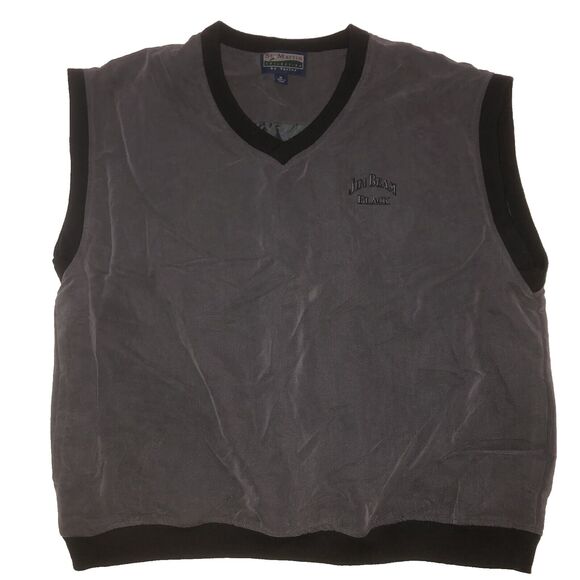 St. Martin Collection Turfer Mens Vest XL Jim Beam Black Pullover Golf Gray - Picture 1 of 5